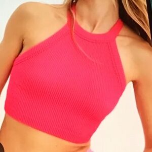 aerie ribbed racer back crop top size xl